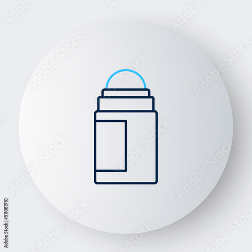 Line Antiperspirant deodorant roll icon isolated on white background. Cosmetic for body hygiene. Colorful outline concept. Vector