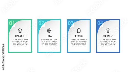 Rectangles infographic with 4 steps, options, parts or processes. Business data visualization.