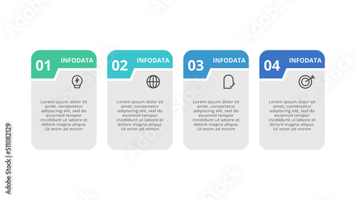 Rectangles infographic with 4 steps, options, parts or processes. Business data visualization.