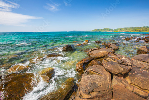 Beautiful beach on the tropical sea at Trad Province, Thailand.