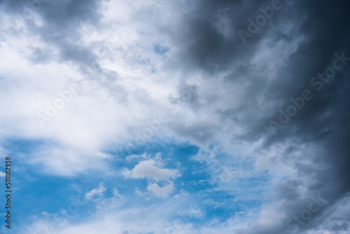 Fototapeta Naklejka Na Ścianę i Meble -  White cloud and storm cloud on blue sky in daylight