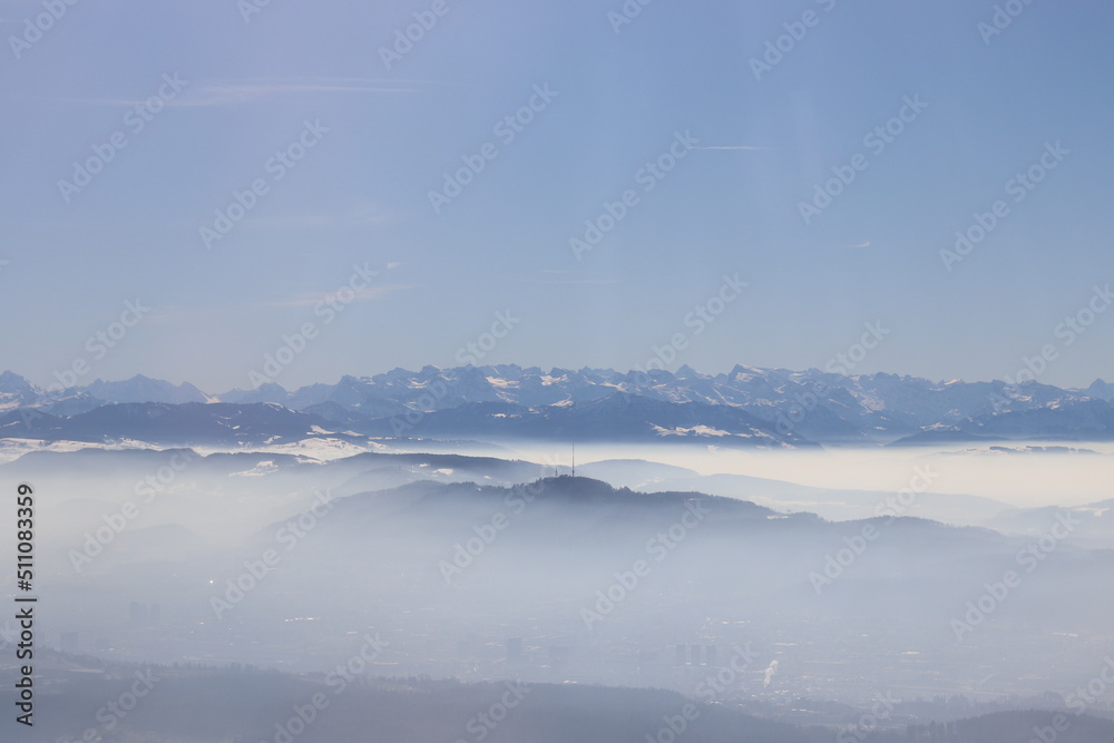 clouds over the mountains