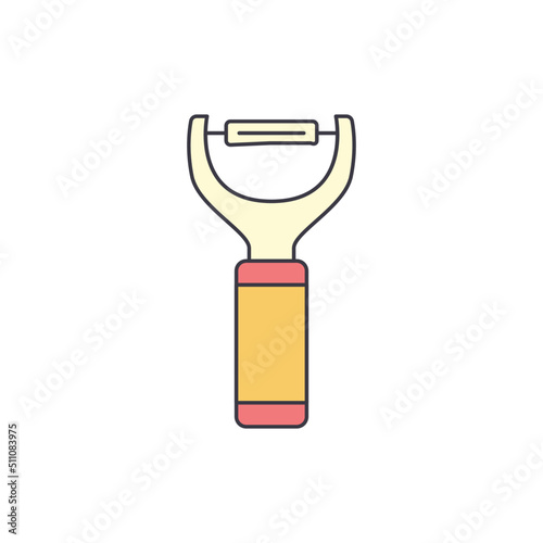 Kitchen peeler icon in color, isolated on white background 