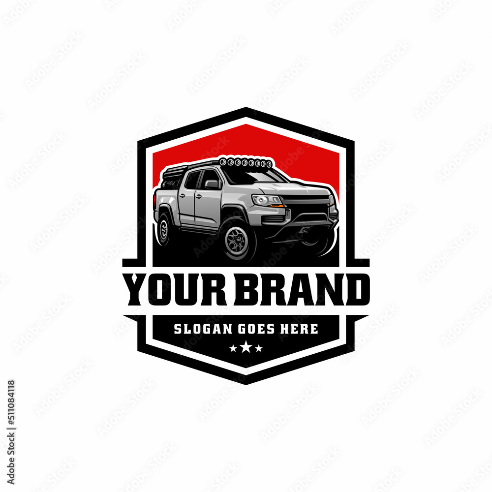 Off road pick up truck ready made logo vector Stock Vector | Adobe Stock