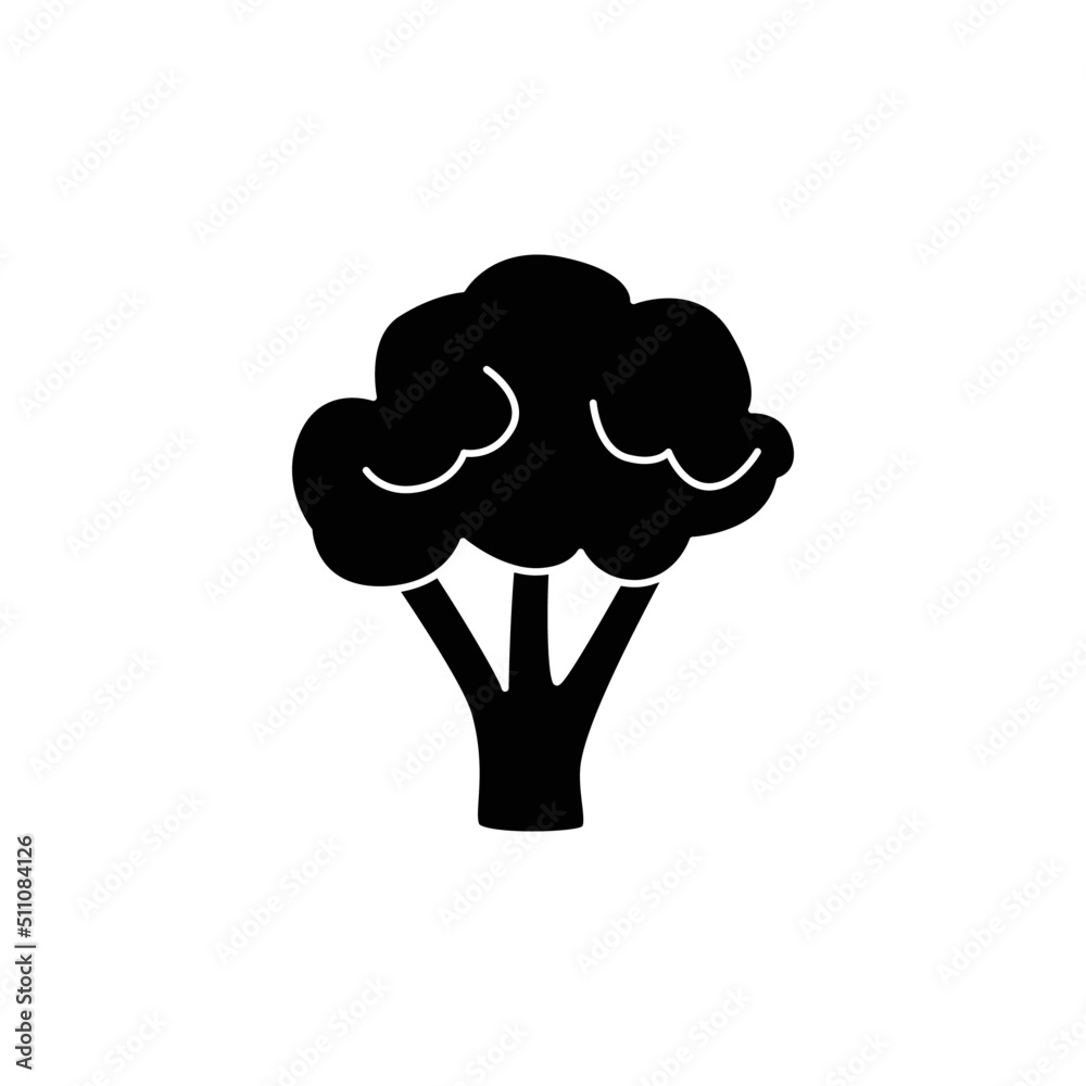 Cauliflower vegetable in black flat glyph, filled style isolated on white background Cauliflower vegetable in black flat glyph, filled style isolated on white background