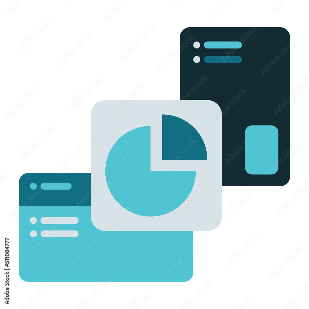 business report icon and pie chart business report icon and pie chart