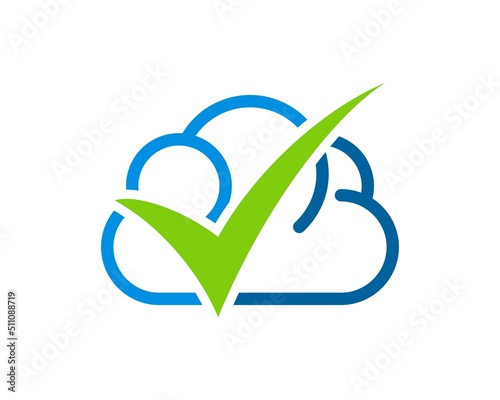 Abstract cloud with checked symbol inside