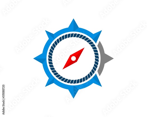 Modern compass with circular rope inside