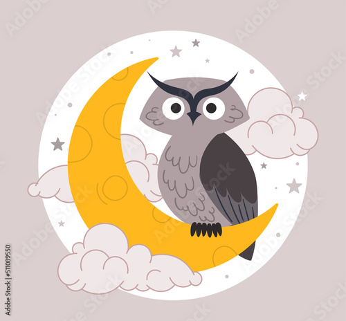 Owl on moon