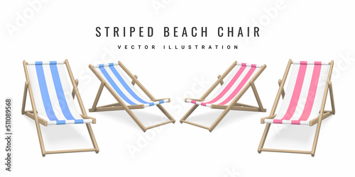 Fototapeta Striped beach chair