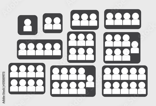 People icon one to ten set in trendy flat style. Persons symbol infographics website design, logo, app,isolated