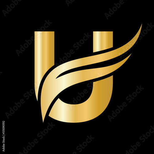 Letter U Wing Logo For Transport, Freight, Transportation Logotype Vector Template photo