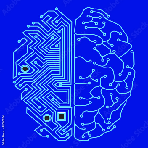 Icon Brain Technologi Chip Processor Connect Illustration Vector