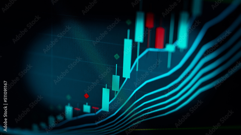 FINANCIAL SERVICE concept with Data analyzing in Forex, Commodities, Equities, Fixed Income and Emerging Markets. the charts and summary info show about 