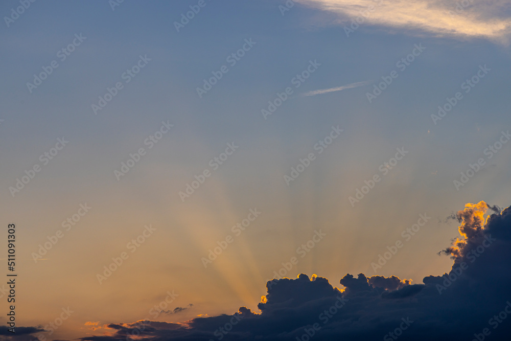 sunset cloudscape on island Molat in Croatia