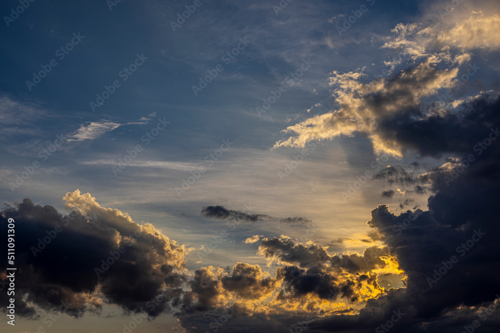 sunset cloudscape on island Molat in Croatia