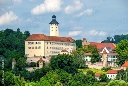 Barockschloss Horneck   ber dem Neckar bei Gundelsheim  Baden-W  rttemberg  Deutschland