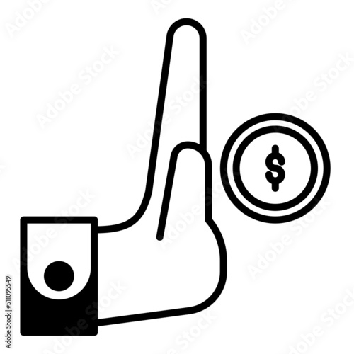 refuse bribe icon on transparent background