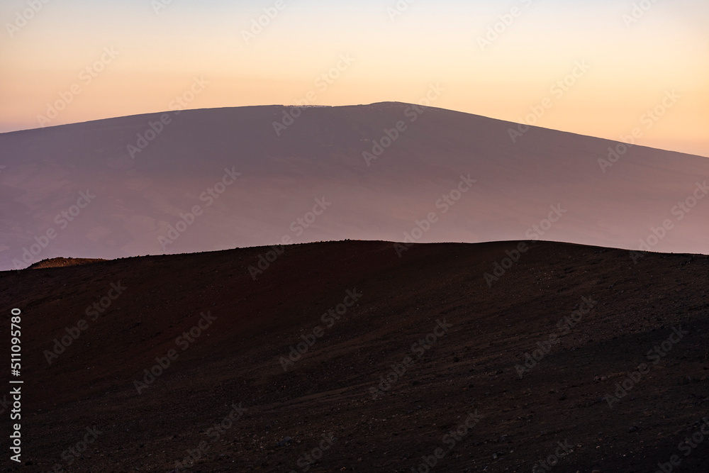 Sunset on the top of Mauna Kea on the Big Island of Hawaii