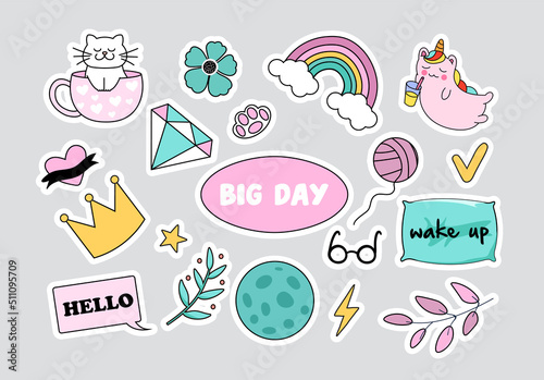 Set of stickers for girls