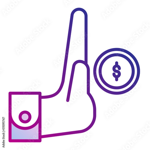refuse bribe icon on transparent background