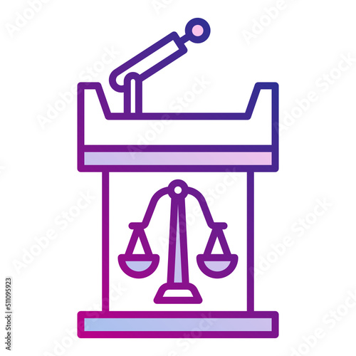 court witness table icon on transparent background