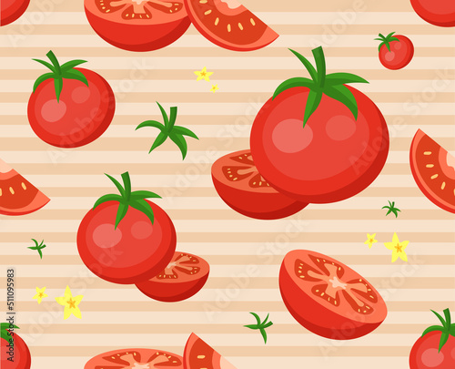 Tomatos seamless pattern