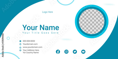 Modern Creative Corporate business Email signature template with an author photo place and minimal layout 