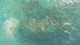 aerial shots of the sea and the sand, blue sea, marine colors