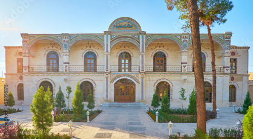 Modern edifice in old town of Yazd, Iran photo