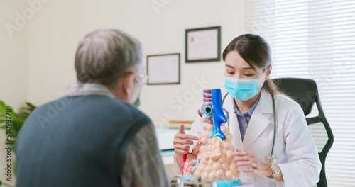 doctor show lung alveolus model