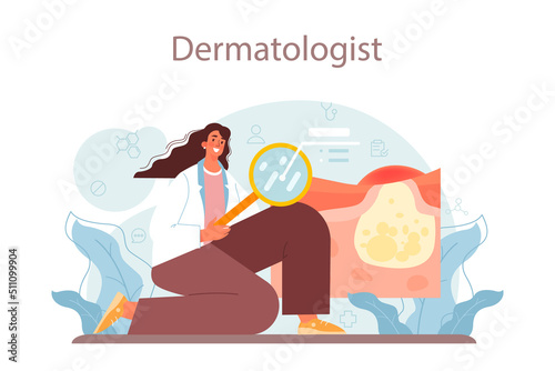 Dermatologist concept. Dermatology, skin care specialist. Face or body