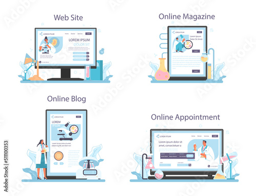 Wallpaper Mural Laboratory assistant online service or platform set. Pharmaceutical research Torontodigital.ca