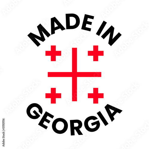 Made in Georgia oval stamp with national five cross symbol