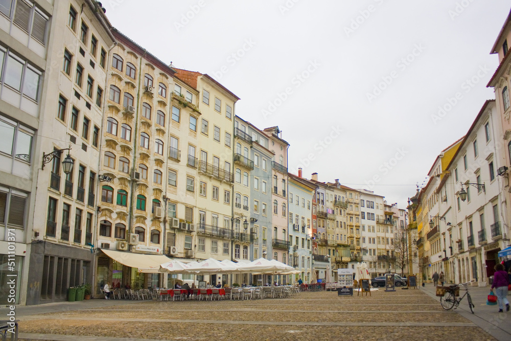 Praca do Comercio Square in Old Town of Coimbra, Portugal
