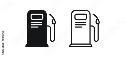 Fuel line icons. Gas station icons for web and print isolated on white background
