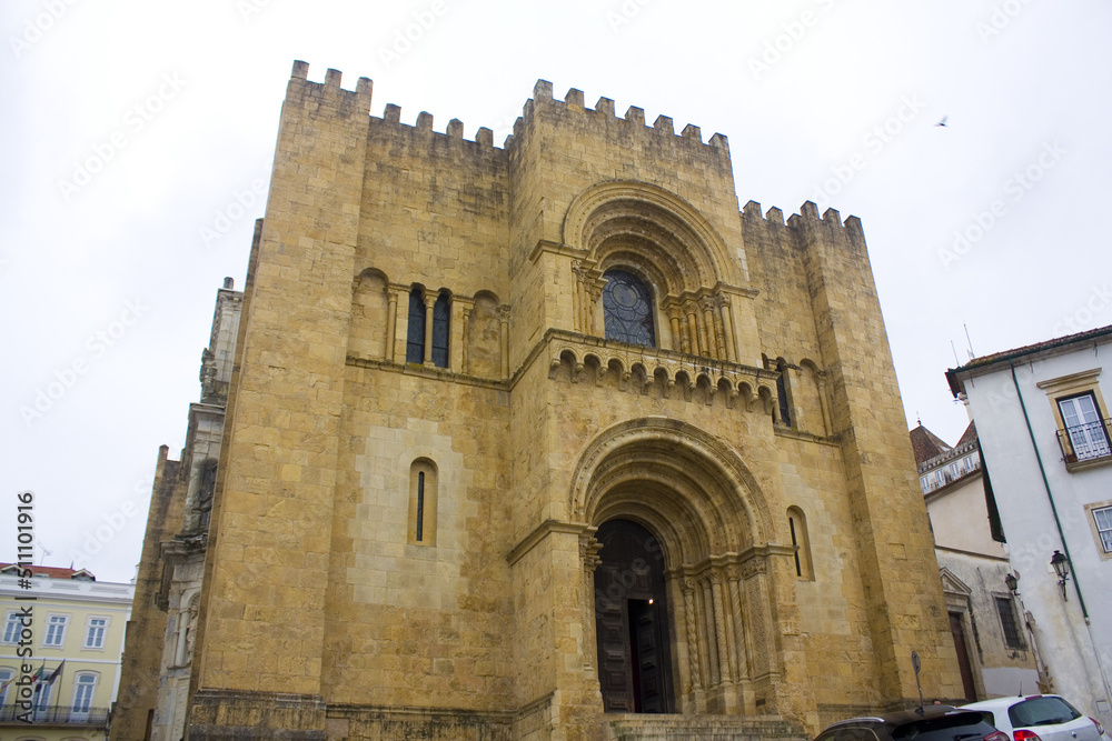  Old Cathedral of Sé Velha in Old Town of Coimbra, Portugal