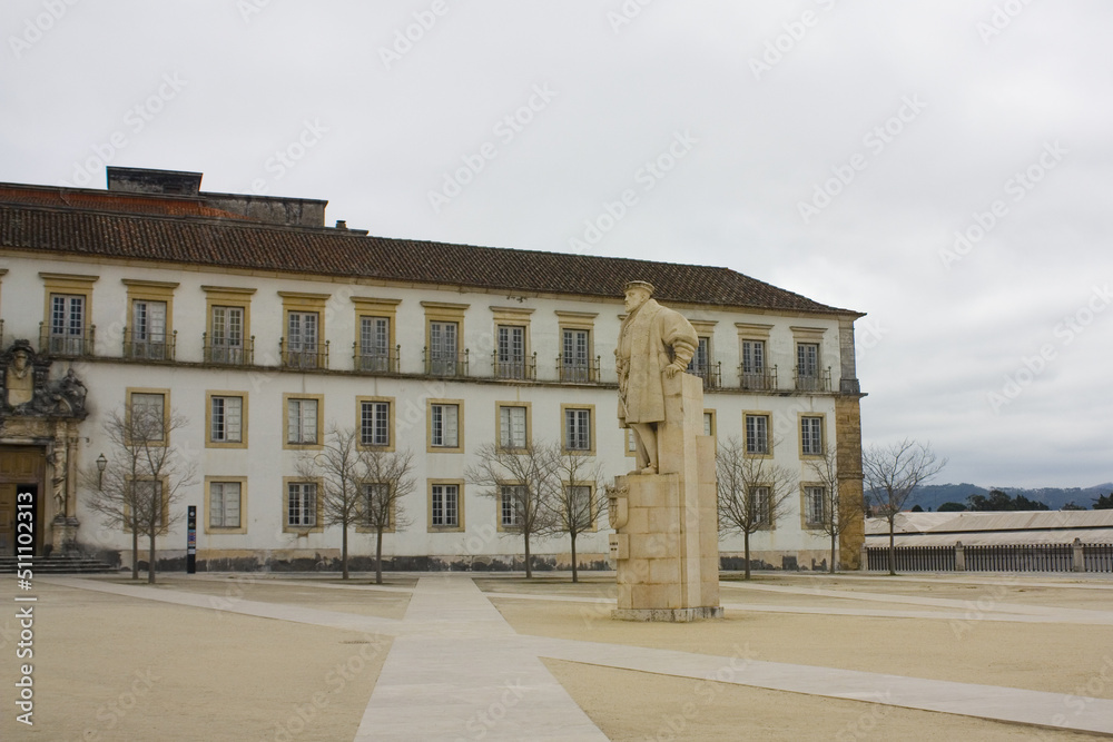 Monument to John III (King of Portugal in the 16th century) at Coimbra University, Portugal	
