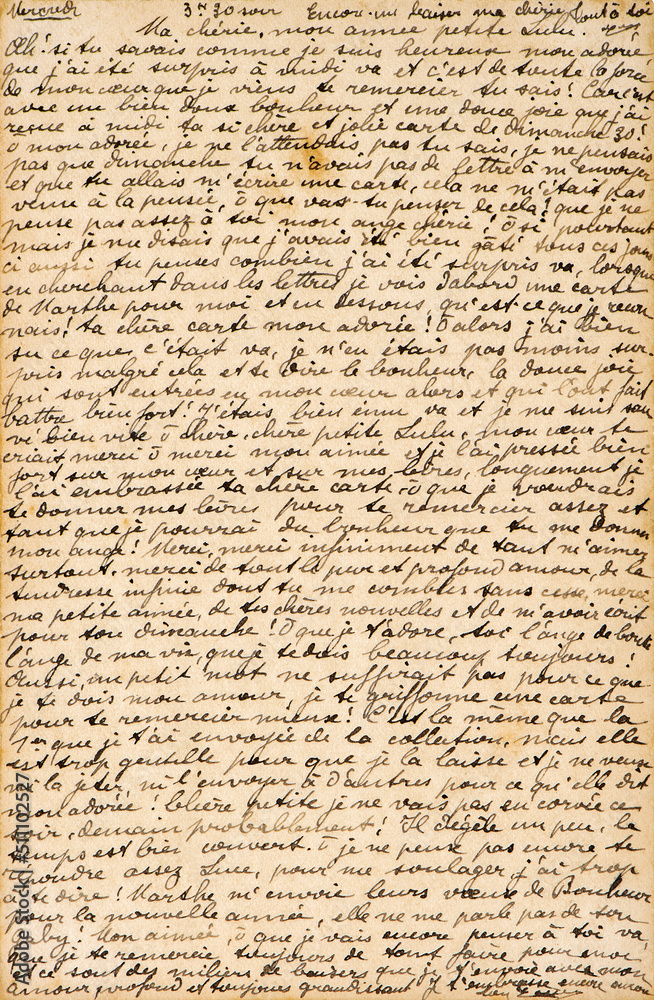Old paper sheet handwritten text Grunge texture background