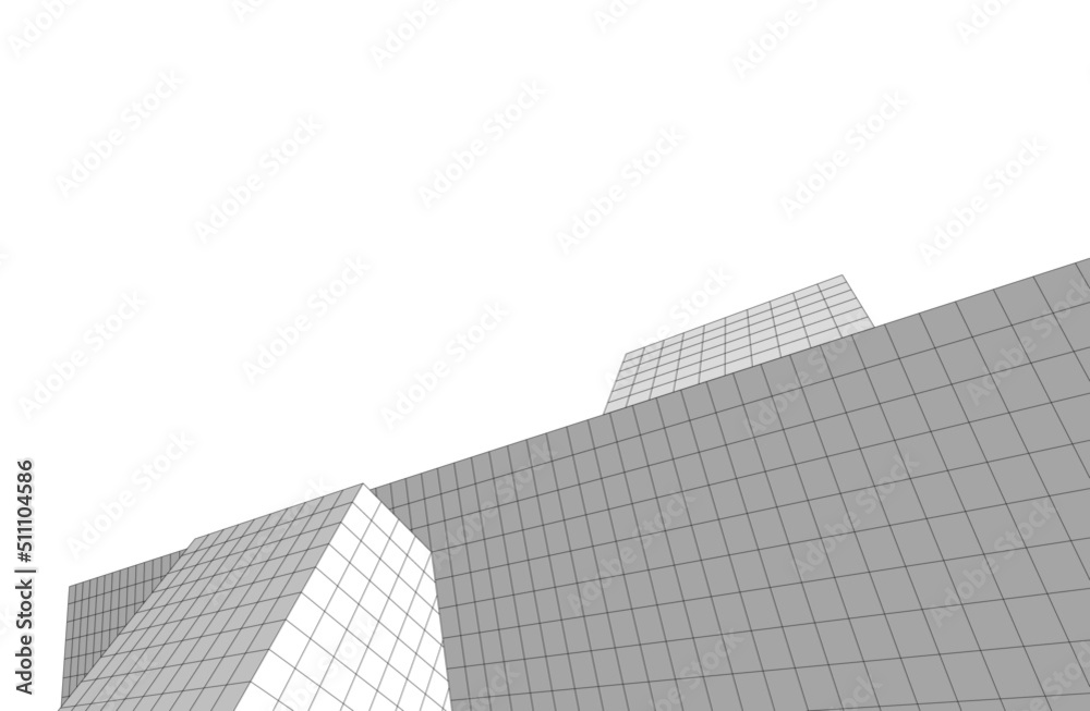 Fototapeta premium Modern architecture 3d drawing