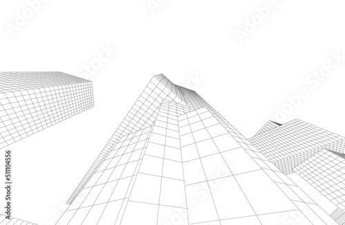 Modern architecture 3d drawing