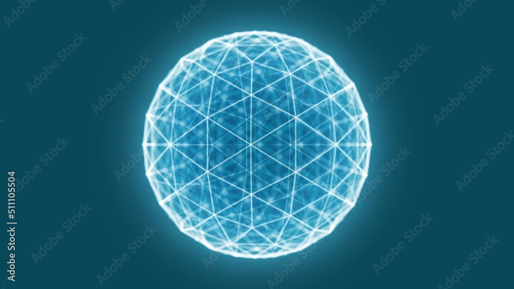 3d Sphere Model Spinning For Corporate Business Graphic/ 4k animation of an abstract corporate business background with 3d circle logo spinning and looped