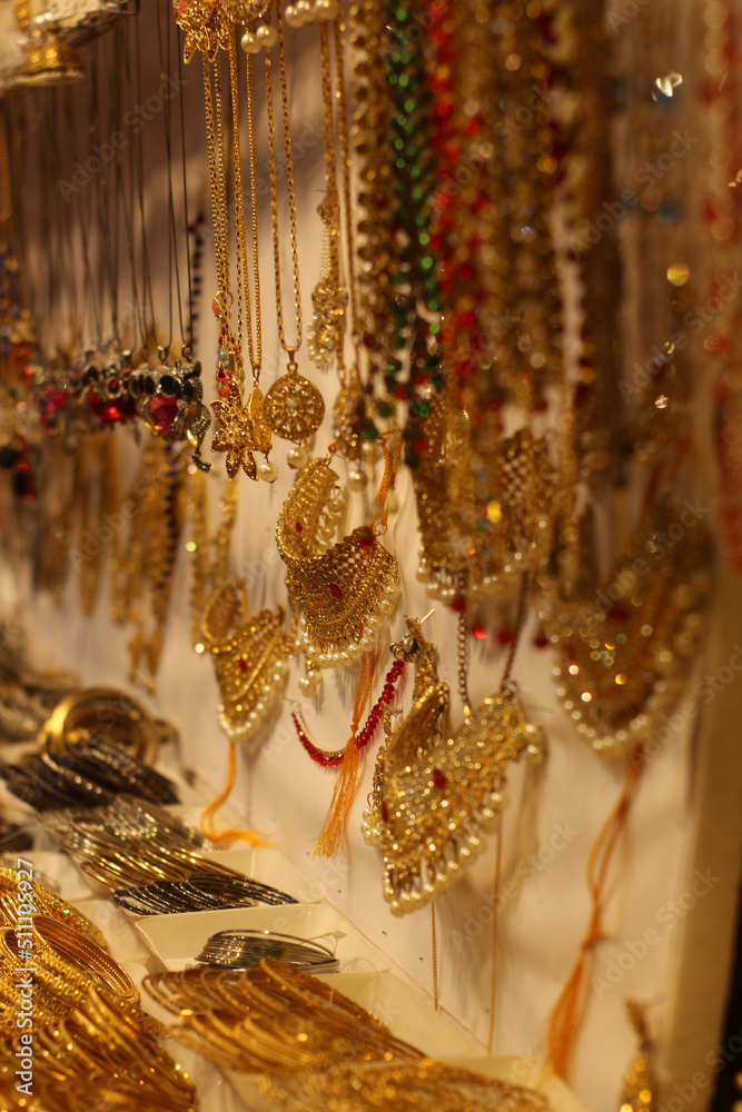 Jewelry on window display