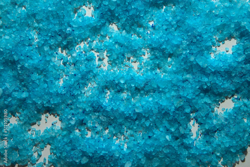 Obraz premium Blue bath salt crystals. Background, texture, wallpaper.