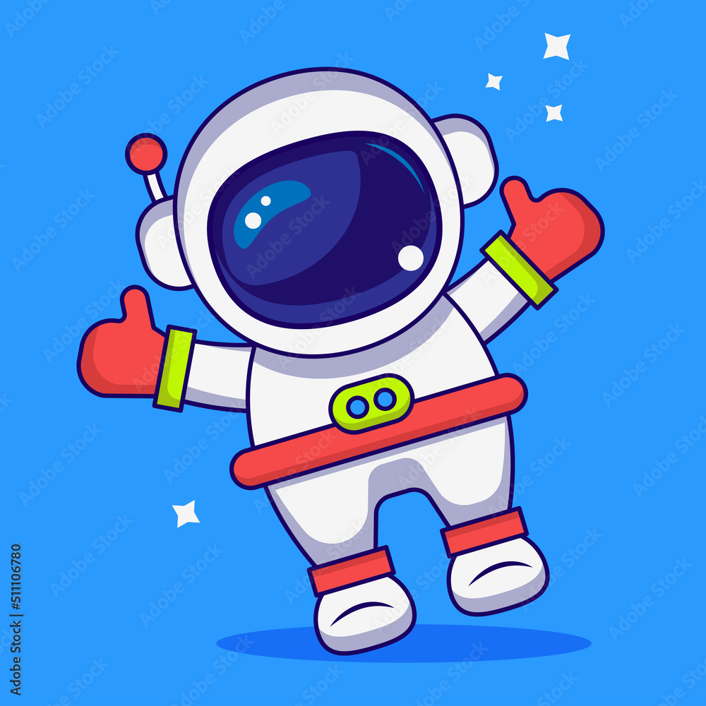 Fototapeta premium Vector Astronaut, Space suit isolated on Blue Background