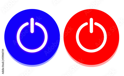 Power Button Icon. On/Off switch symbol in modern style for website and mobile app Vector Illustration. Power Button logo in two color