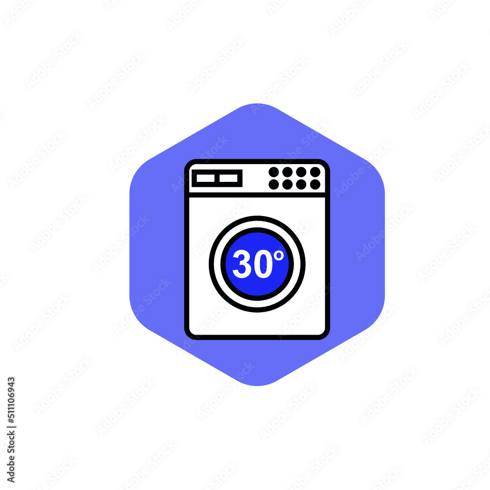 Temperature washing instruction and Washing Machine Flat Design.
Temperature washing instruction and Washing Machine Flat Design.