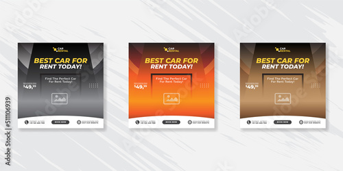 Rent a car banner for social media post template design
