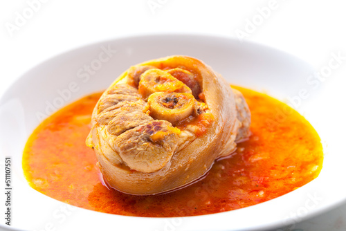 osso buco in tomato sauce photo