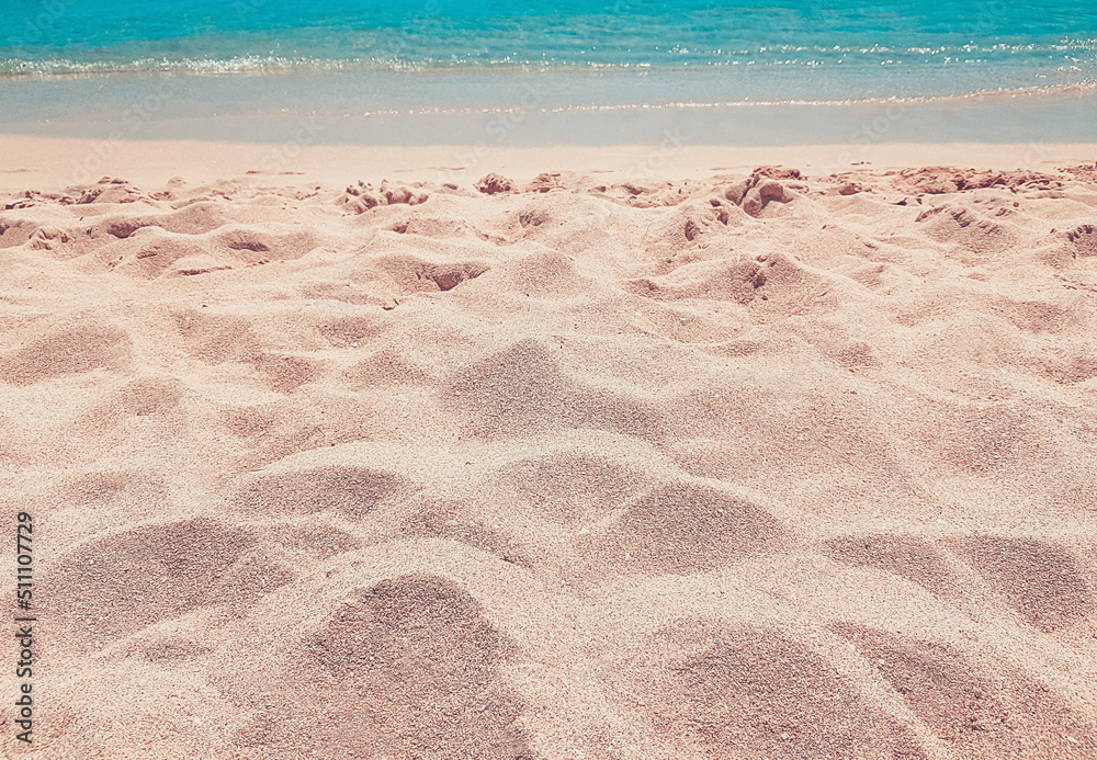 Background beach with sea wave. Texture sand. Gentle pastel colors ...